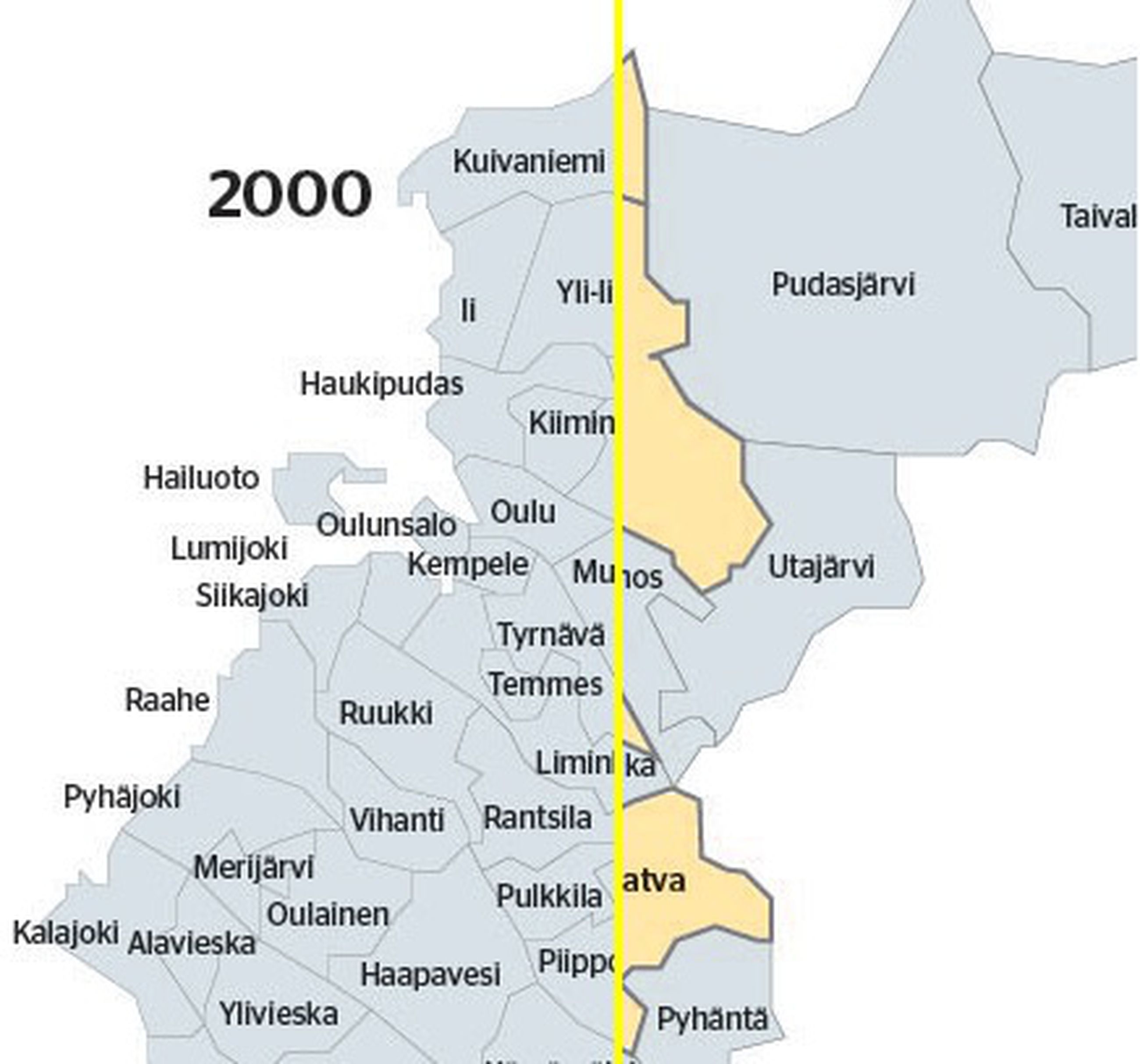 Näin Pohjois-Pohjanmaan kuntakartta on muuttunut 2000-luvulla | Kaleva