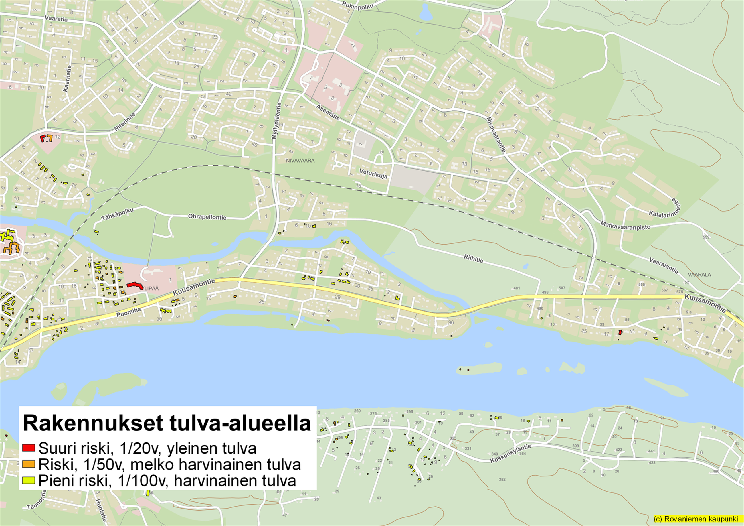 Kaupunki selvitti kiinteistöjen tulvavaaraa – Katso kartasta oman talosi  uhka-arvio | Lapin Kansa