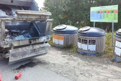 Väärin lajitellut jätteet aiheuttavat vuosittain vaaratilanteita jätteenkuljettajille – viimeisin tilanne heinäkuulta, jolloin painepakkaus räjähti jäteautossa Kilpisjärvellä ja aiheutti tulipalon