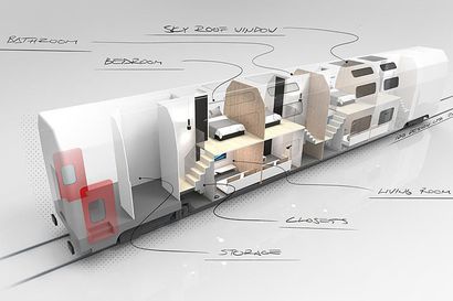 Nyt ideoidaan luksusjunaa, jonka kattoikkunasta voisi katsoa revontulia – Arctic Express -junavaunuissa olisi paljon tilaa ja ylelliset palvelut