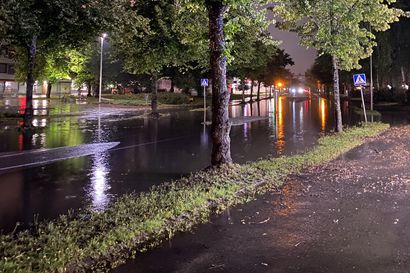 Rankkasade sai alikulut ja tiet tulvimaan Oulussa, vuorokaudessa vettä on kertynyt yli 50 milliä