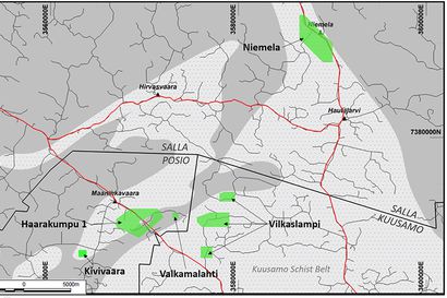 Maaninkavaara, Vilkaslampi, Niemelä – kaivosyhtiö pyrkii viidelle uudelle alueelle Kuusamossa, Posiolla ja Sallassa