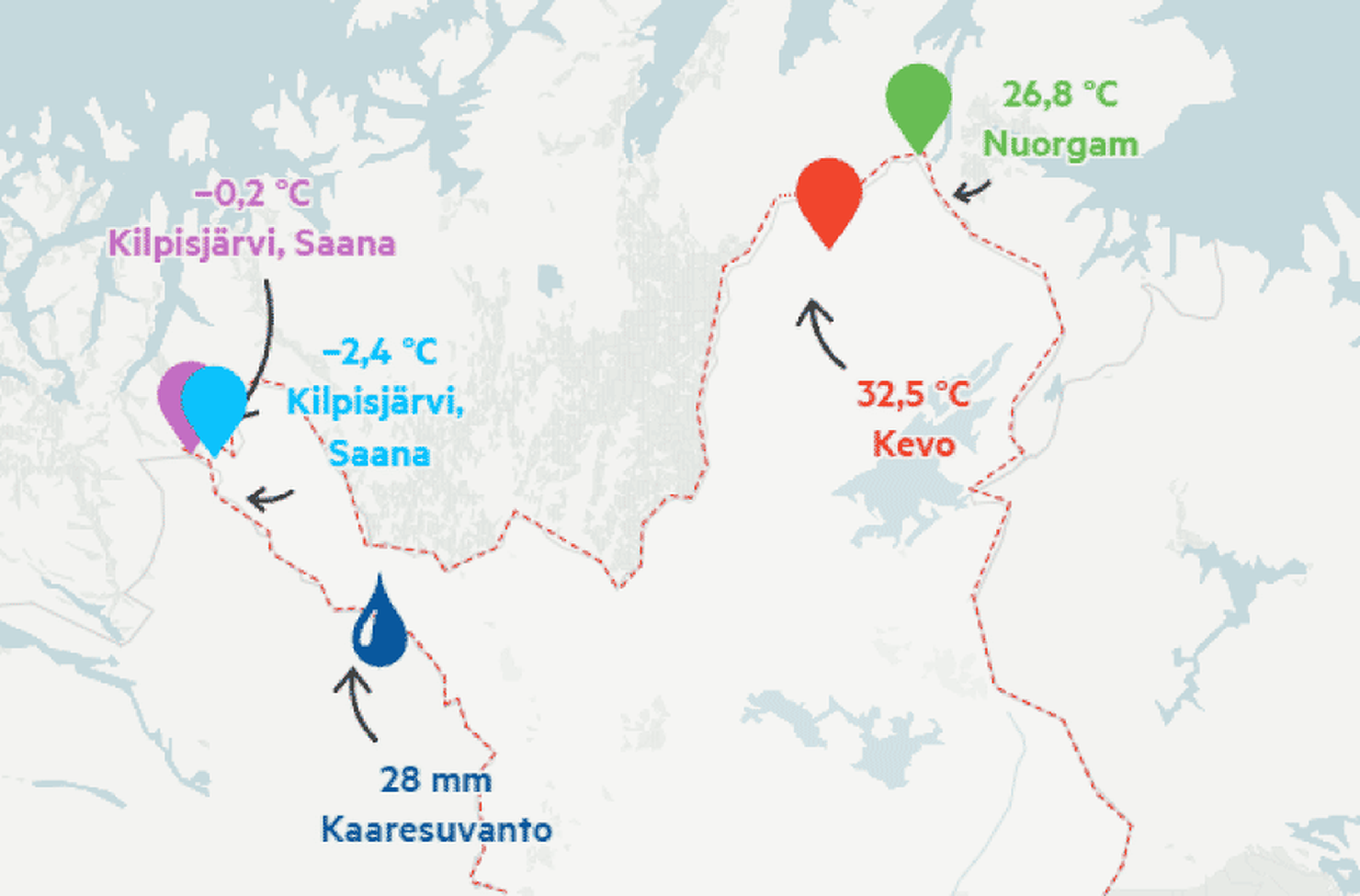 Lapin kesä oli tavanomaista lämpimämpi – katso, missä oli kuuminta, missä  viileintä ja missä satoi eniten | Lapin Kansa