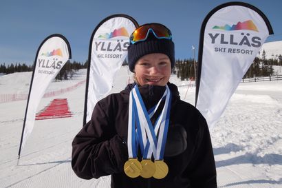 Santa Claus Ski Teamin Stella Jaakola suurpujotteli SM-mitalin tuntumaan