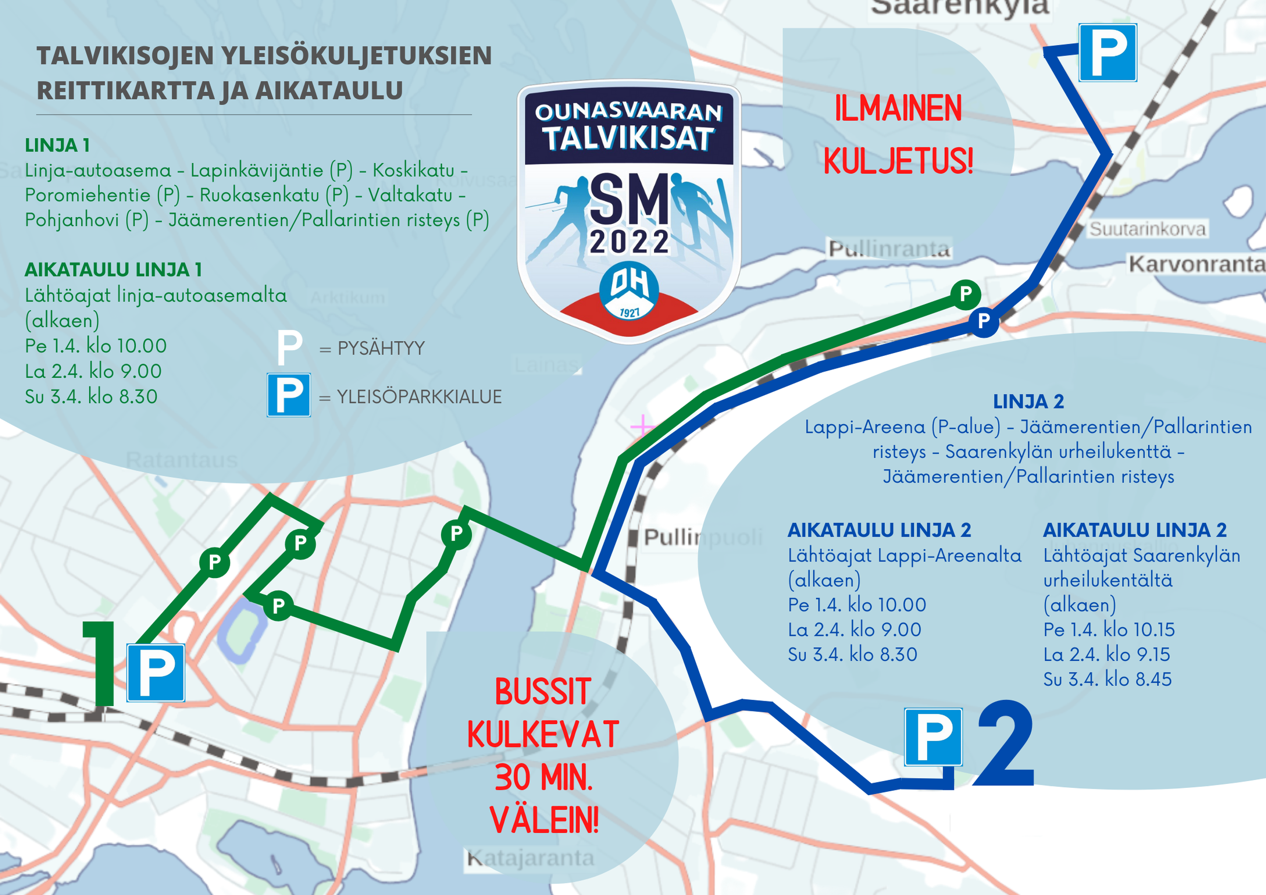 Ounasvaaran kisoihin suositellaan yleisökuljetuksia - hiihtostadionilla  erittäin rajalliset parkkitilat | Lapin Kansa