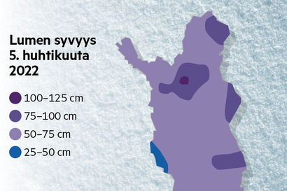 Hangen paksuus vaihtelee Lapissa 32–128 sentin välillä – lumimäärät ovat Lapissa vaihtelevuudesta huolimatta melko tavanomaisia