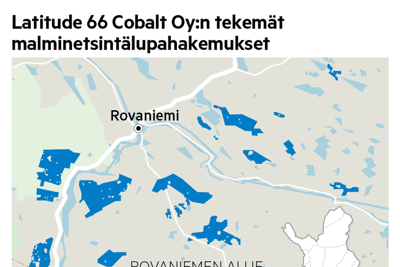 Latitude 66 Cobalt hakee 35 000 hehtaarin malminetsintälupaa Rovaniemelle  ja Tervolaan – Yhtiö etsii Etelä-Lapin maaperästä etenkin kobolttia |  Koillissanomat