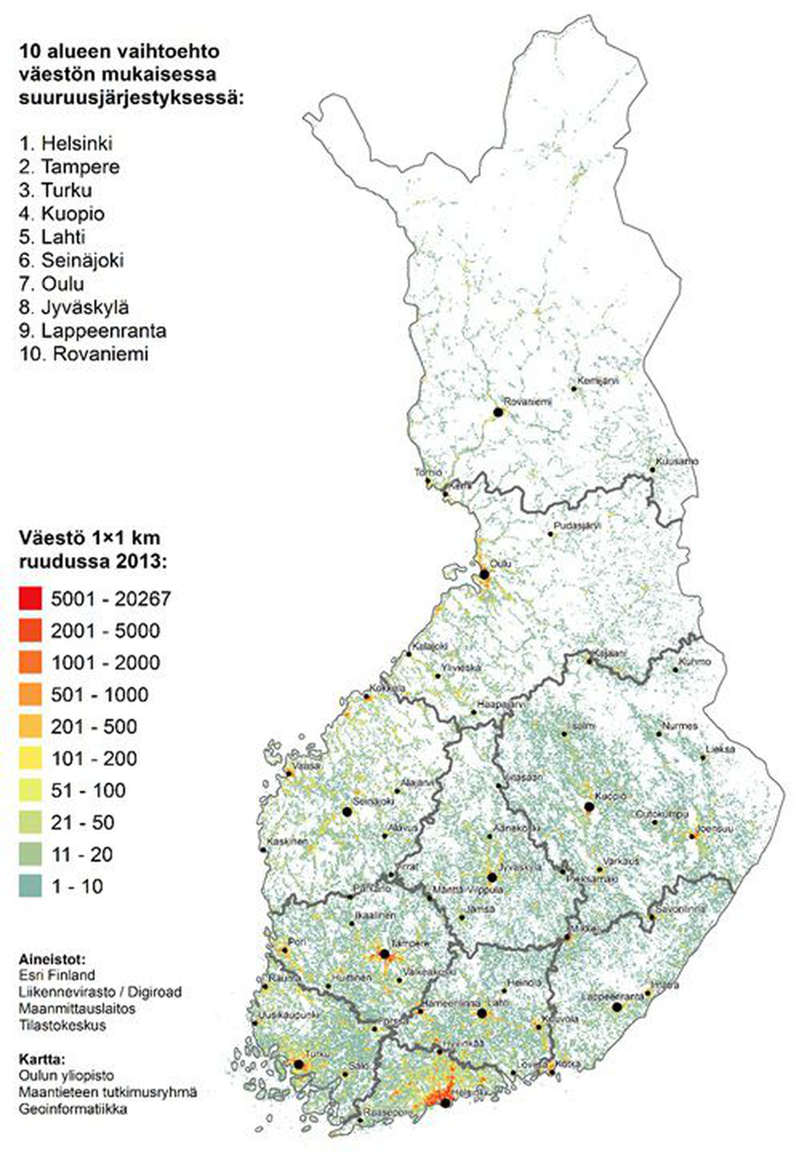 Oulun yliopisto laati sote-vaihtoehtoja Sitran pyynnöstä - katso kartat |  Kaleva