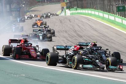 Hamilton otti tärkeän voiton Sao Paulossa – Verstappenin MM-etumatka puristui 14 pisteeseen