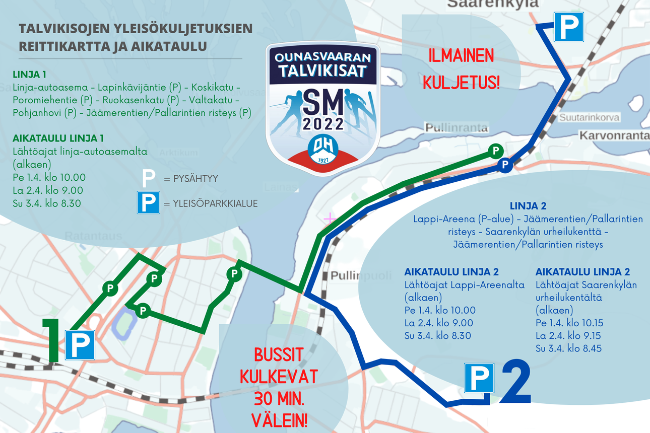 Ounasvaaran kisoihin suositellaan yleisökuljetuksia - hiihtostadionilla  erittäin rajalliset parkkitilat | Lapin Kansa