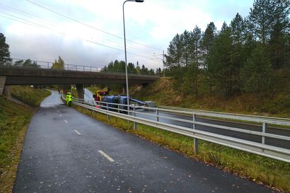 Kuorma-auto törmäsi alikulkusiltaan Pateniemessä – Raitotie oli suljettuna liikenteeltä tunteja, liikenne kulkee nyt normaalisti