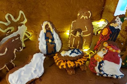 Taivalkosken seurakuntasalissa on Koillismaan makein jouluseimi, Jeesus-lapsikin leivottiin piparkakkutaikinasta – "Tuntuisi oudolta syödä"