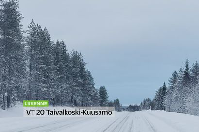 Tienhoito puhuttaa valtatie 20:llä Taivalkoski - Kuusamo välillä