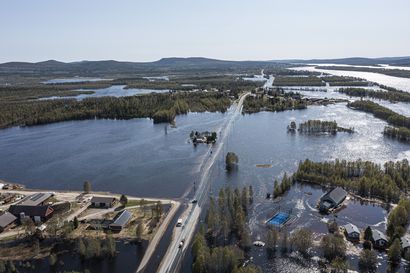 Tulvavesi pakotti sulkemaan valtatie 21:n Ylitorniolla – liikenteelle on kiertotie käytössä, Ruotsin puolelta kierto ei onnistu