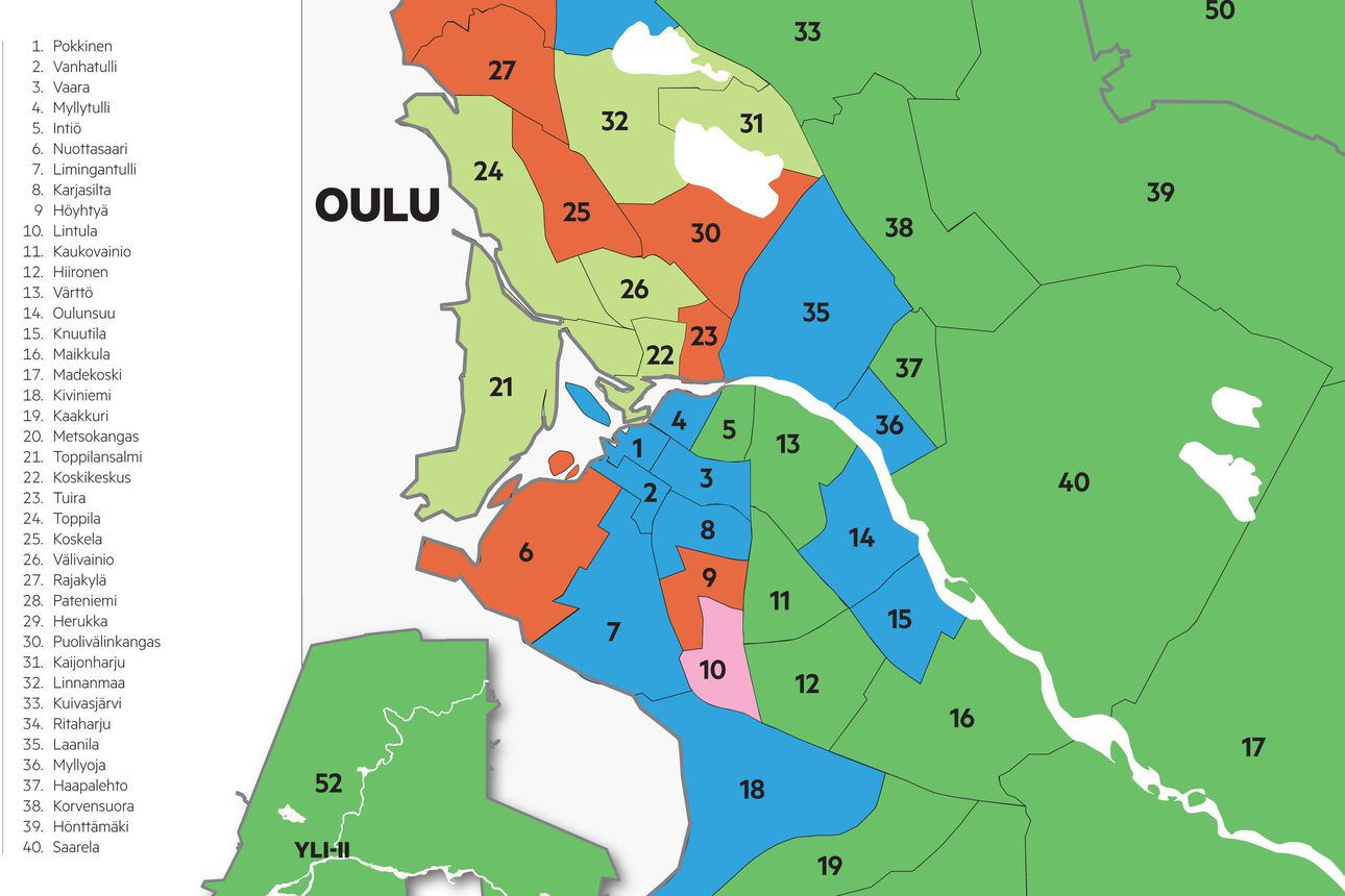 Näin Oulun eri puolilla äänestettiin – katso ykköspuolueet  äänestysalueittain | Kaleva