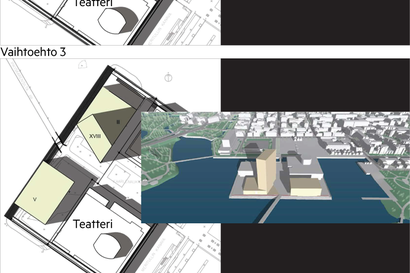 Neljä vaihtoehtoista ehdotusta Vänmanninsaaren Terwa Tower -tornihotellihankkeesta – jatkoon voi mennä yksi tai yhdistelmä useammasta