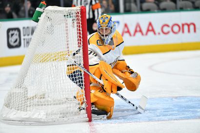Juuse Saros torjui voiton Nashvillelle – neljä suomalaista maalinteossa NHL:ssä