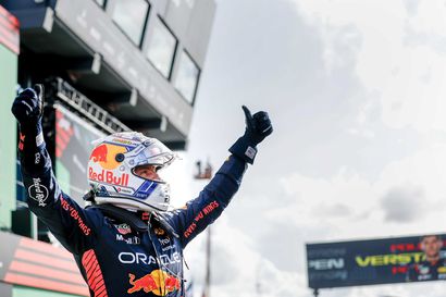 Kaatosadekaan ei huuhdo Verstappenin ylivoimaa – peräkkäisvoitot sivuavat jo F1-ennätystä