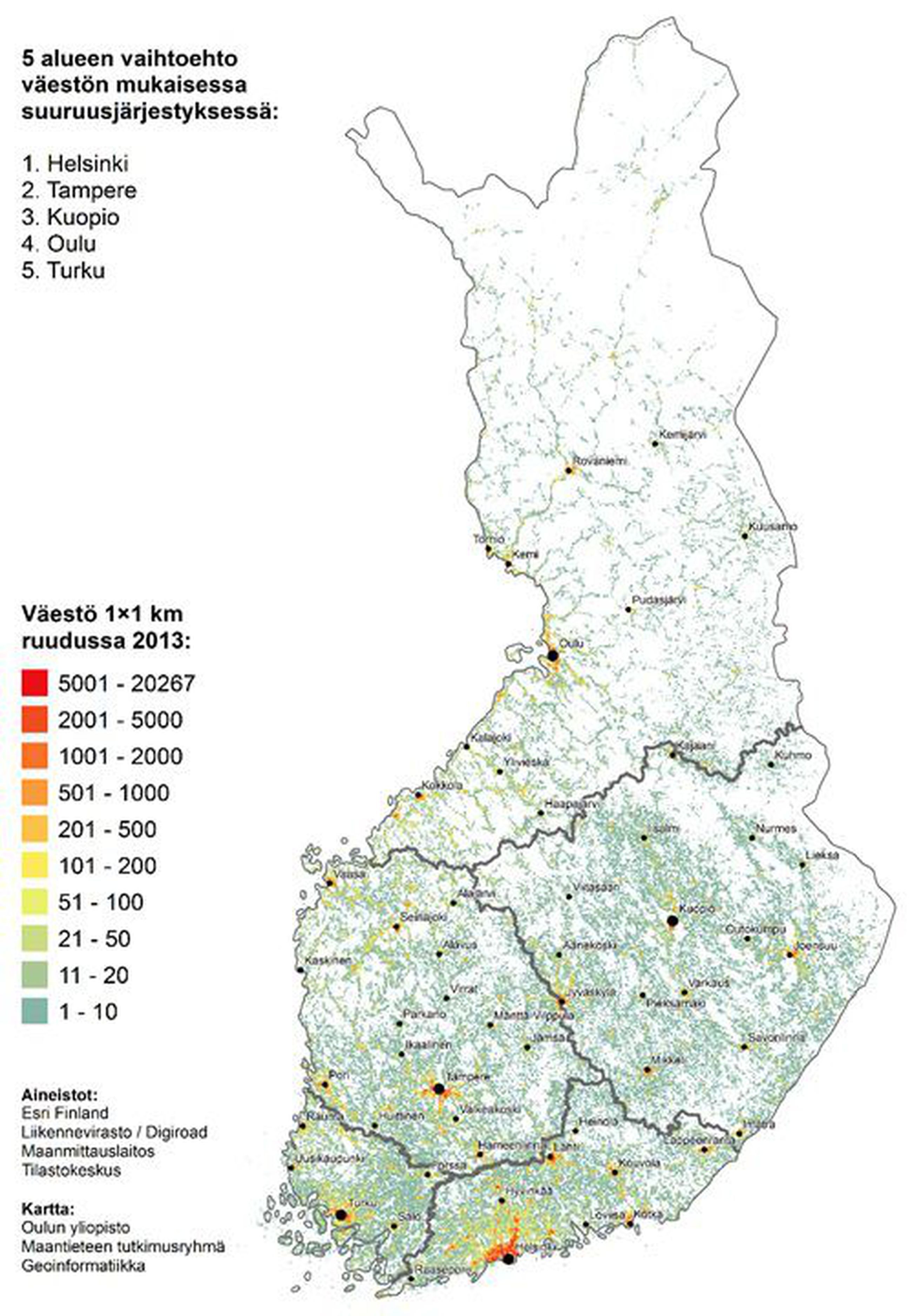 Oulun yliopisto laati sote-vaihtoehtoja Sitran pyynnöstä - katso kartat |  Kaleva