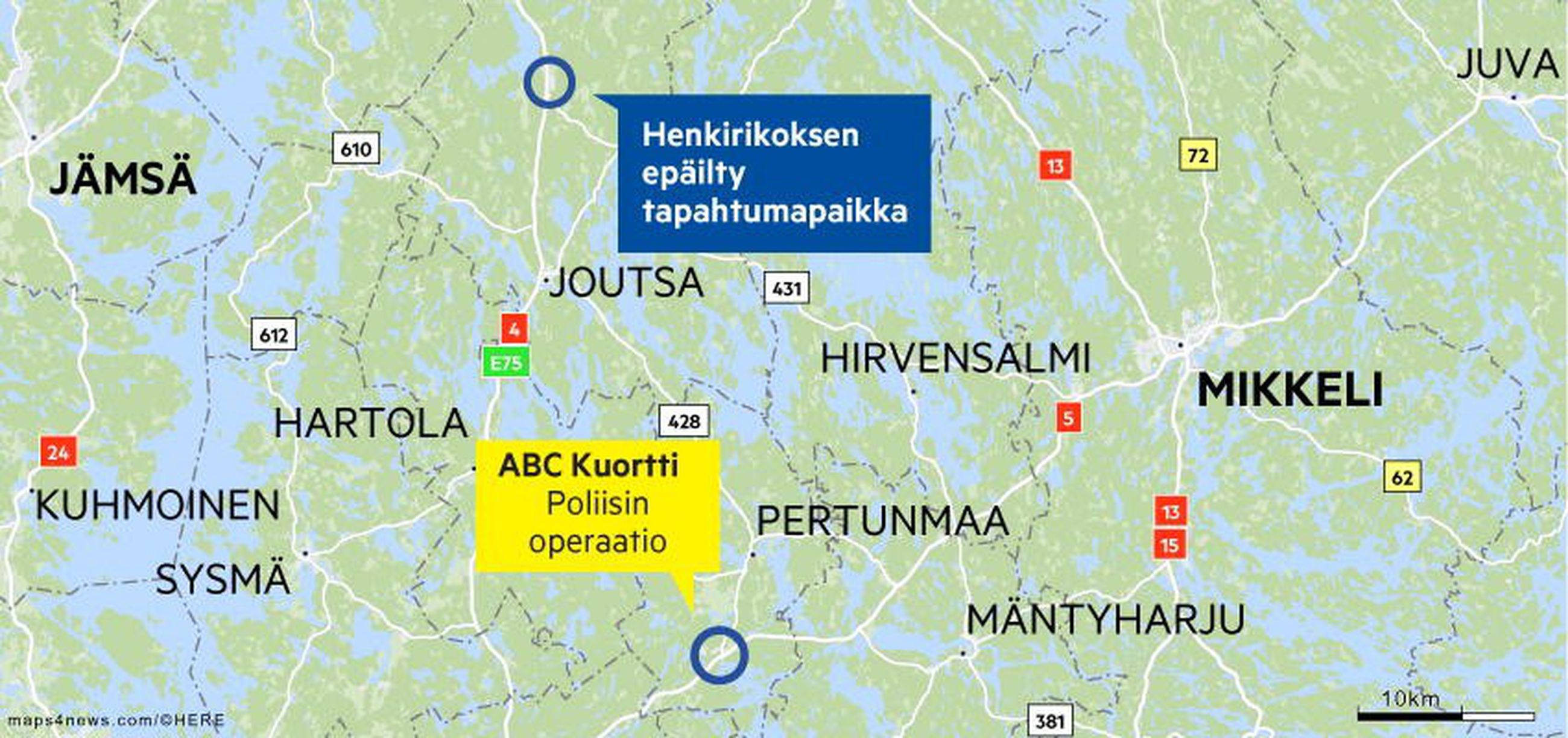 Henkirikos paljastui Kuortin ABC-huoltoaseman poliisioperaation syyksi –  rikoksen epäillään tapahtuneen Keski-Suomessa | Kaleva