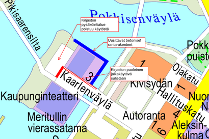 Oulun pääkirjaston rantarakenteet uusitaan – parkkipaikka poistuu käytöstä remontin ajaksi