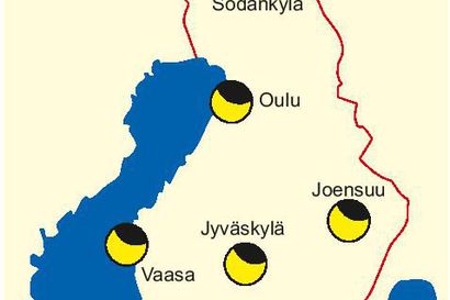 Osittainen auringonpimennys näkyy pian myös Koillismaalla – Oulun korkeudella pimennys on syvimmillään iltapäivällä kahden aikoihin