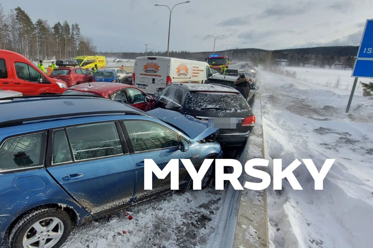Myrsky katkonut sähköjä kymmeniltä tuhansilta, Kuopiossa noin 40 auton ketjukolari