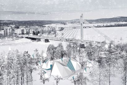 Voisiko Koskipuistossa näyttää tulevaisuudessa tältä? Nuoret arkkitehdit ideoivat Rovaniemelle kuvitteellisen lumimuseon – nämä ehdotukset ylsivät finaaliin