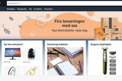 Verkkokauppajätti Amazon avasi Ruotsissa, tilaukset Suomeen eivät toimi vielä – sivustolla noloja konekäännöksiä: Onnittelukorttia myydään "valtavana kikkelinä"