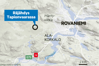 Rovaniemen räjähdyksen syy selvisi , Tapionvaaran soranottoalueella räjäytettiin kalliota – Yrittäjä: "Riippuu säästä, mihin suuntaan ja kuinka kauas räjähdyksen äänet kantautuvat"