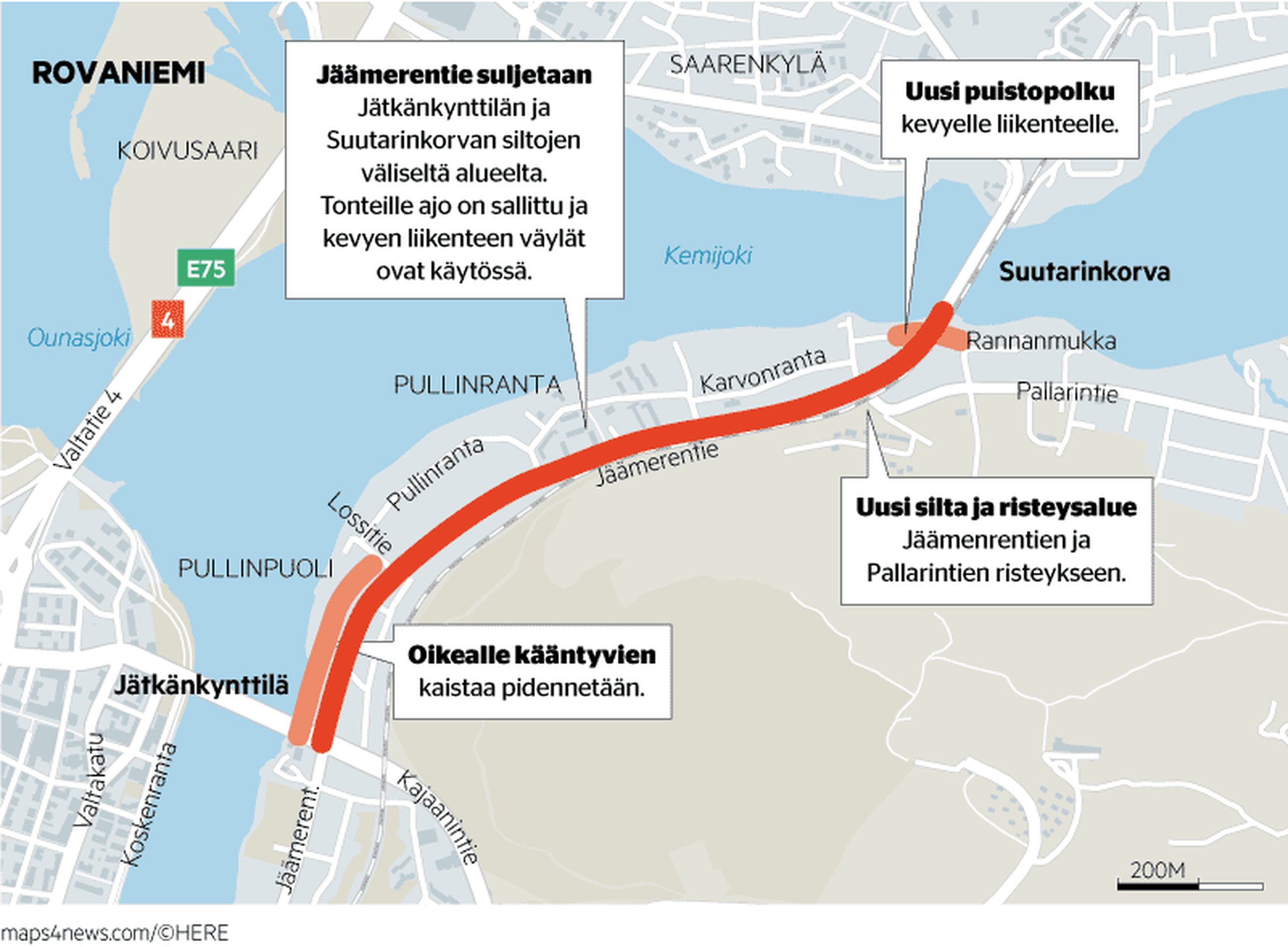 Jäämerentie suljetaan läpikulkuliikenteeltä kesäkuussa – liikennevirta  ohjataan Nelostielle | Lapin Kansa