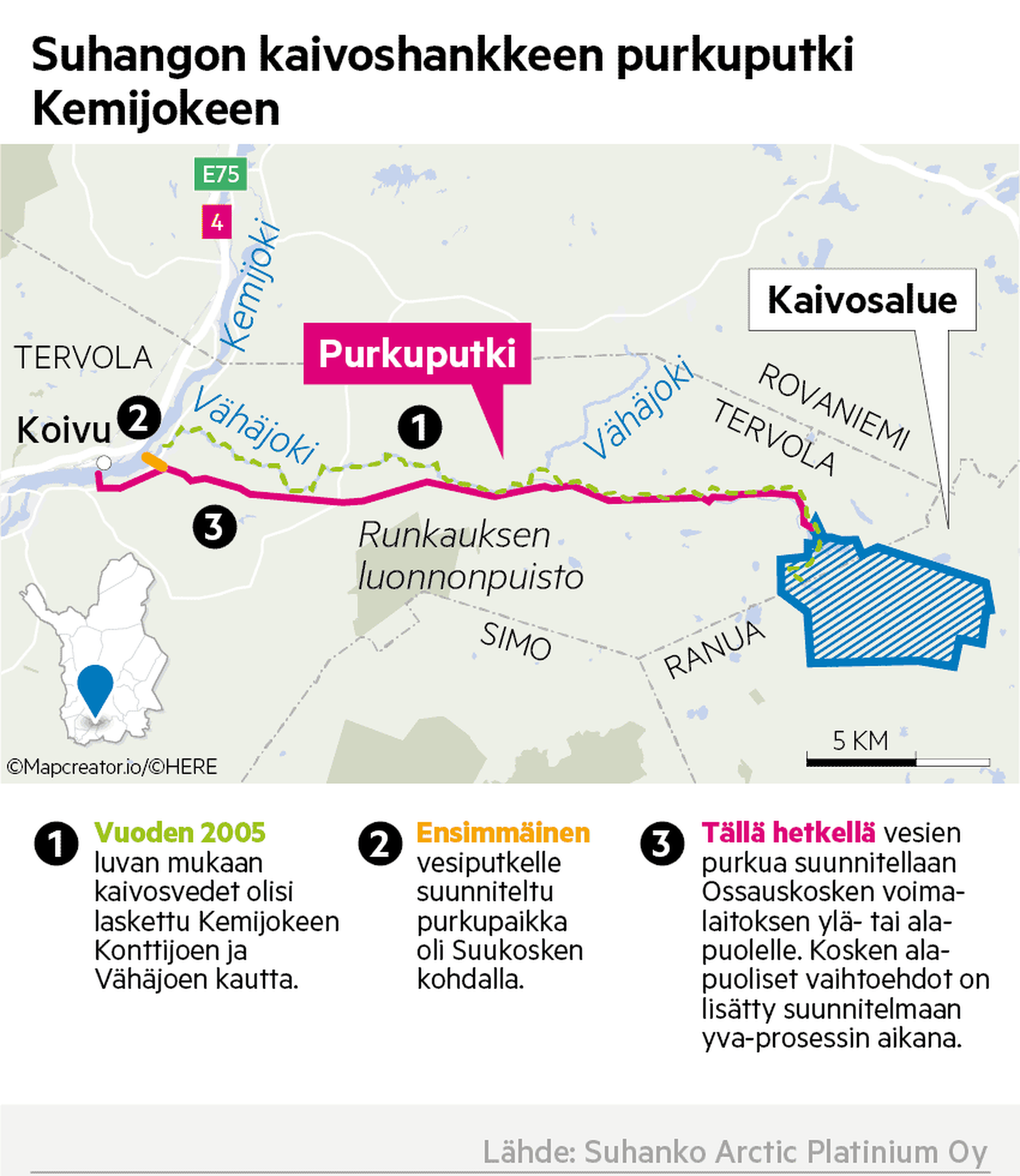 Naapurikunnat vastustavat Ranuan kaivoshanketta – Tervola ei halua  purkuputkea alueensa läpi Kemijokeen, mutta kunta ei voi sitä estää |  Pohjoisen Polut