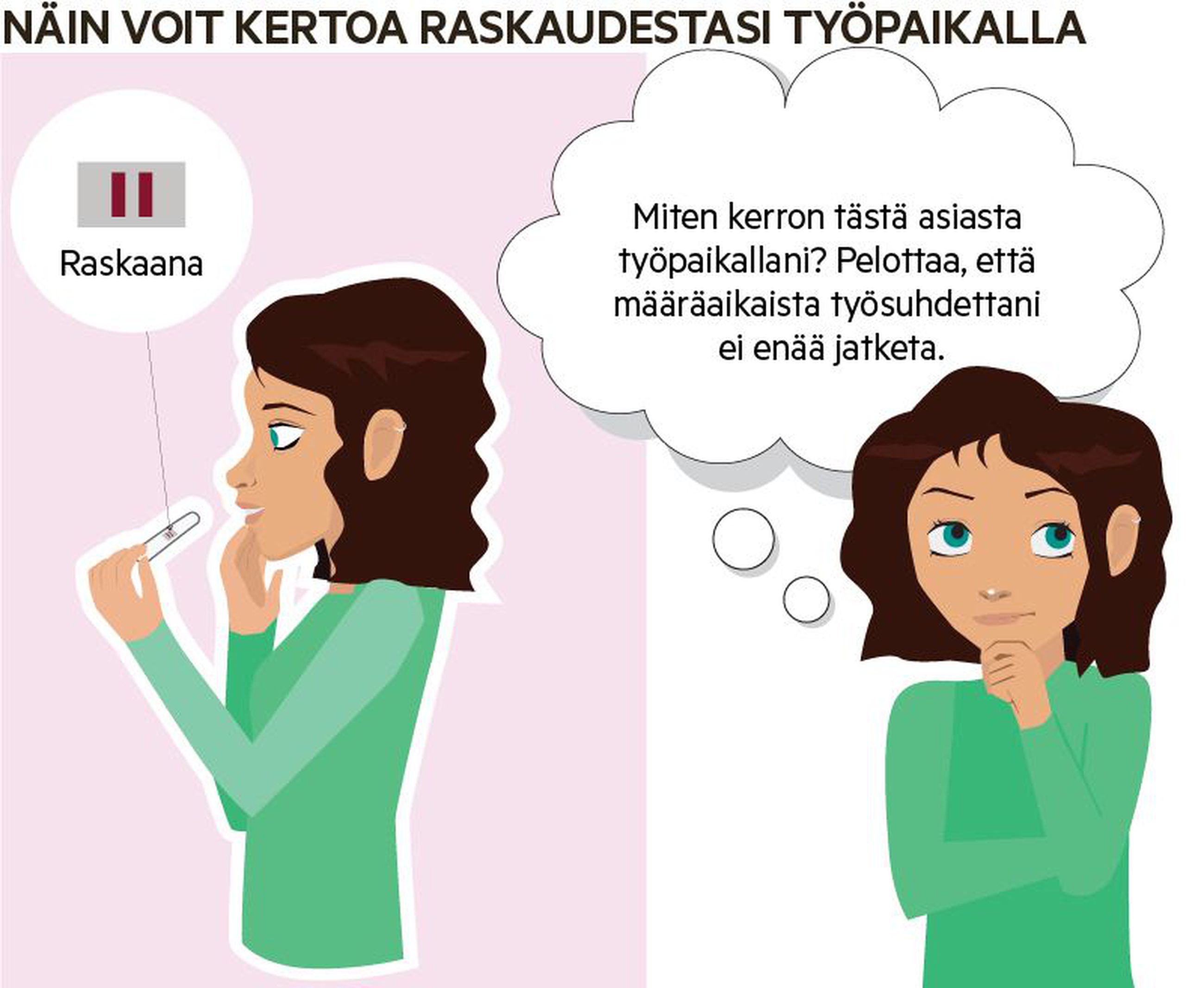 Leenan iloiset vauvauutiset olivat muuttua urapainajaiseksi – raskaaksi  tulo aiheuttaa yhä paljon päänvaivaa työpaikoilla: 