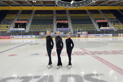 Kaleva Live: Taitoluistelun debytantit esittävät vapaaohjelmansa, Oulun Luistelukerhosta jäällä taituroi kolme tyttöä – tallenne nyt nähtävissä
