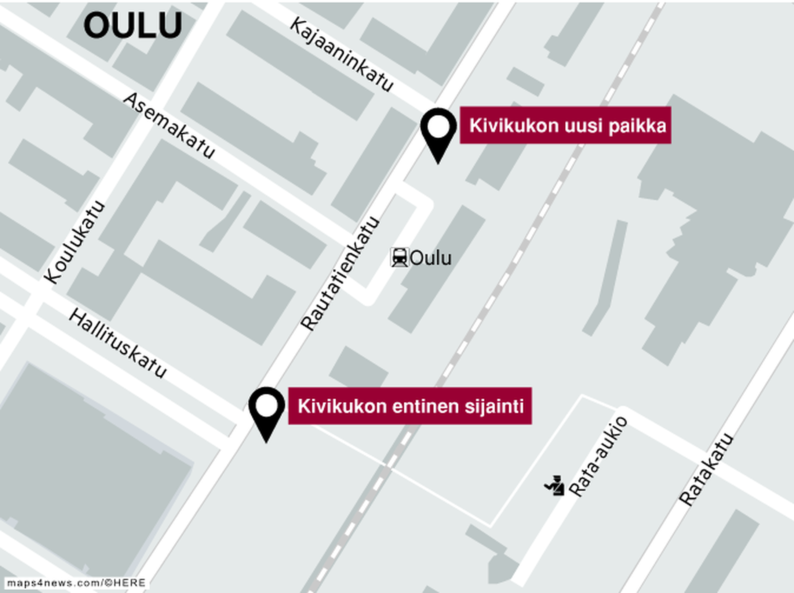 Kivikukko palaa Oulun rautatieaseman lähelle | Kaleva